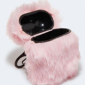 Furry Earbuds Case Baby Pale Pink